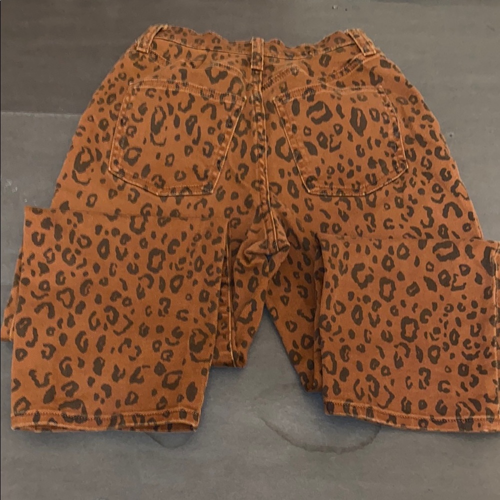 Universal Thread Womens 0/25R Vintsge Straight Leg Jeans Brown Leopard - Picture 7 of 14
